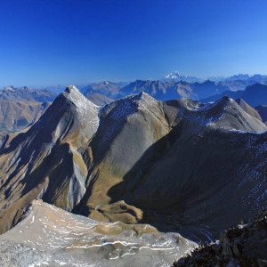 Mt Blanc vu depuis le Pic du Mas de la Grave